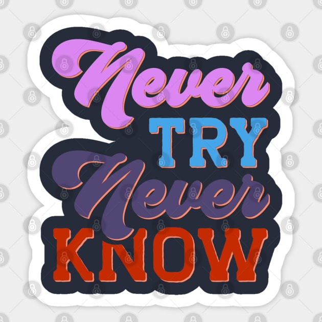 Never Try Never Know Sticker by KZK101